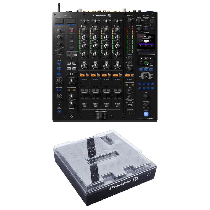 Pioneer DJ DJM-A9 4-Channel Digital Pro-DJ Mixer with Bluetooth (Black) with Decksaver DS-PC-DJMA9 DJM-A9 Cover image 1