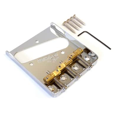 Wilkinson Telecaster Tele Ashtray Bridge WTB - Compensated Brass Saddles image 4