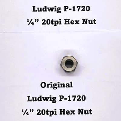 Reproduction Ludwig P-1720 High Profile 1/4" 20tpi Hex Nuts for P-1216A Mounts (65-68) image 7