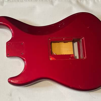 1983-84 Japan ESP Kramer Pacer Deluxe Globe Series Candy Apple Red Semi Loaded Guitar Body Floyd Ready image 18