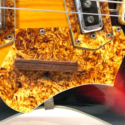 Royal Artist funky old vintage hollowbody bass guitar moserite influenced japanese bizarre Bruno 1960s Sunburst image 4