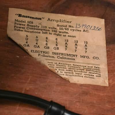 1956 Fender Bassman 5E6 Narrow Panel 4x10 Tweed Combo image 6
