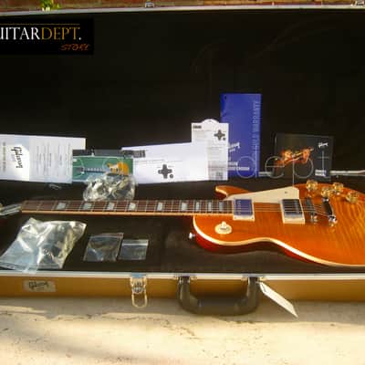 ♚ PRISTINE ♚ 2015 Gibson Les Paul STANDARD 100th Ann.♚ AMBER CANDY AAA TIGER FLAME ♚ CRAZY! image 2
