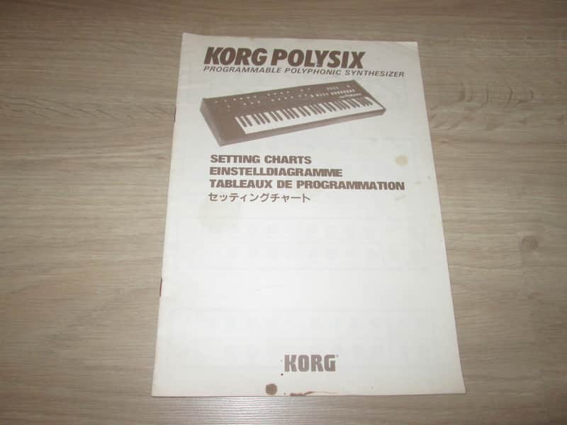 Korg Polysix Synthesizer Original Setting Charts Manual '81- Synthesizer Brochure/Catalog image 1