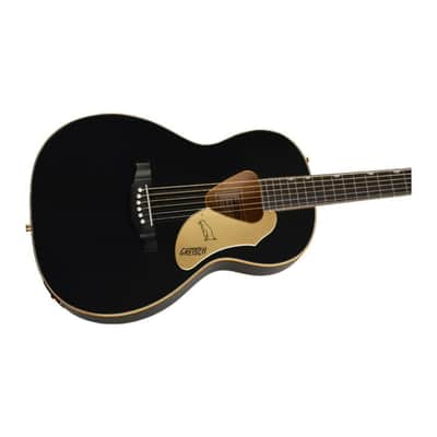 Gretsch G5021E Rancher Penguin Parlor 6-String Right-Handed Acoustic-Electric Guitar with Laurel Fingerboard and Mahogany Neck (Black) image 4