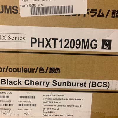 Yamaha 5 pc  Phx drum set  2023 - Black cherry sunburst MIJ 22 10 12 14 16 made Japan drum set image 7