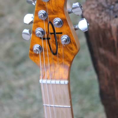 OLP MM1 Axis Amber Quilt Top Electric Guitar - EVH Eddie Van Halen Ernie Ball Music Man Copy image 8