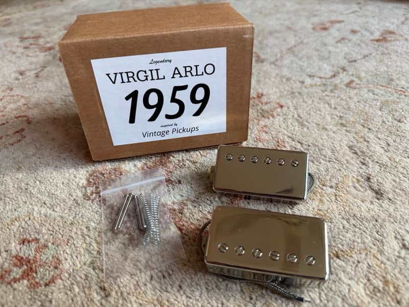 Virgil Arlo White Label Chrome 1959 Authentic Legendary Humbucker set hand-wound (‘59 PAF style) image 1