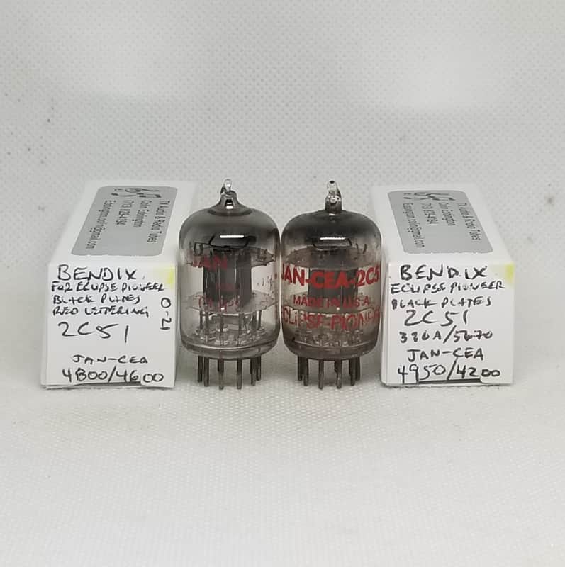 Bendix JAN Eclipse Pioneer 2C51 Black Plate Matched Pair NOS 5670 396A image 1