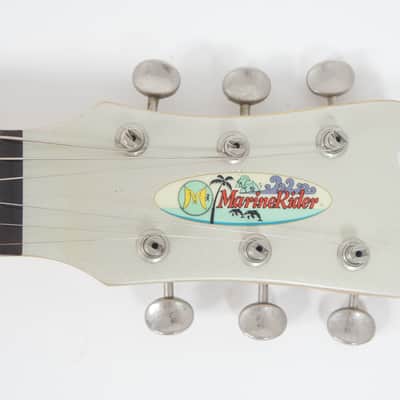 MarineRider MR-1 Metallic Silver Mosrite Ventures Copy Built-in Amp travel guitar Made in JAPAN image 5