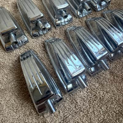 Ludwig Lot of 10 Vintage Large Classic Bass Drum or Tom Lugs - Lot #3 70s - Chrome image 1