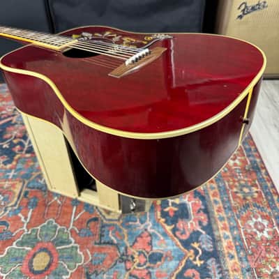 *Video* 1976 Gibson Hummingbird Jumbo Acoustic Wine Red Norlin Era w/OHSC & Hang Tags image 17