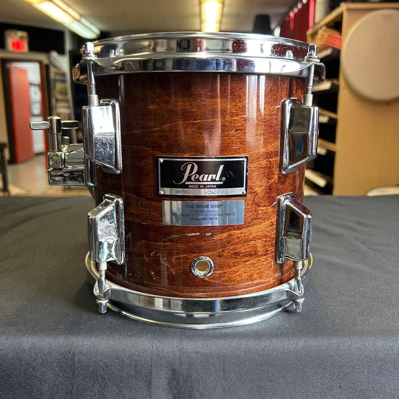 Pearl 1980s M Series 8 x 8 Maple Mounted Rack Tom Drum  - Walnut Lacquer Made in Japan image 1