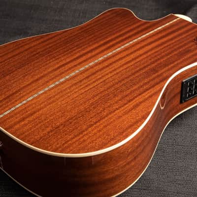 USED Zager ZAD-50CE Dreadnought Natural Acoustic Guitar 2013 w/ Zager Hard Case image 3