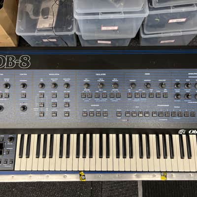 Oberheim OB-8 61-Key 8-Voice Synthesizer 1983 - Blue with Wood Sides
