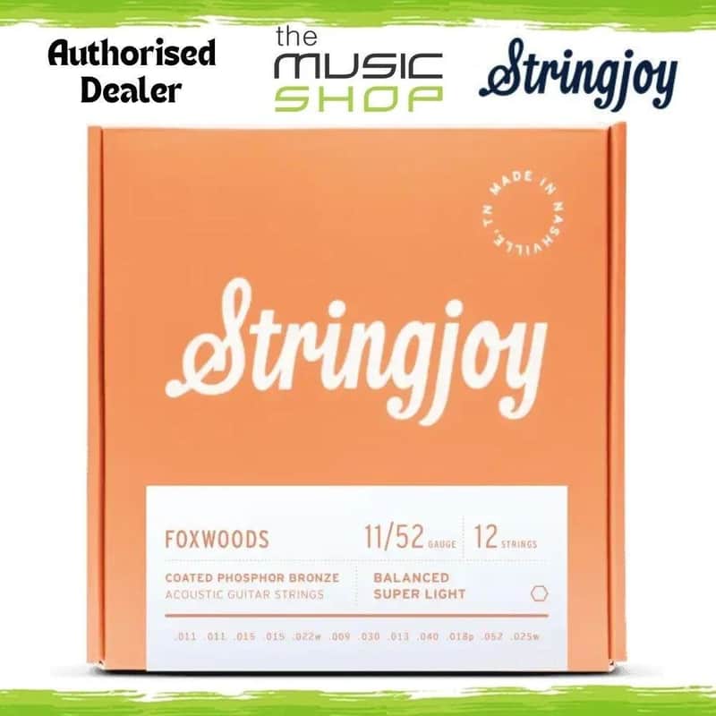 Stringjoy 12 String 11-52 Foxwoods Coated Phosphor Brz Acoustic Guitar Strings image 1