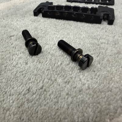 Vintage Schaller 455 Intonable Wraparound Bridge Tailpiece Germany 1980s rare black image 7