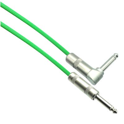NEON GREEN Designer Series Guitar Cables - 1/4" Straight to Right Angle - 6 ft. / STRAIGHT to RIGHT ANGLE image 1