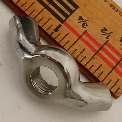 Ludwig 5/16"20tpi Chrome Wing-Nut Hercules/Atlas Stand Part Vintage 60s USA MINT image 2