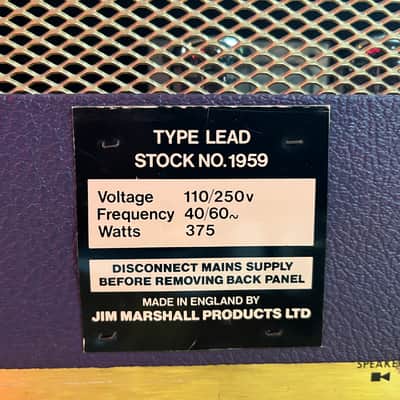 Marshall JMP 1959 Super Lead 2-Channel 100-Watt Guitar Amp Head 1973 Factory Purple Signed by Jim Marshall image 25