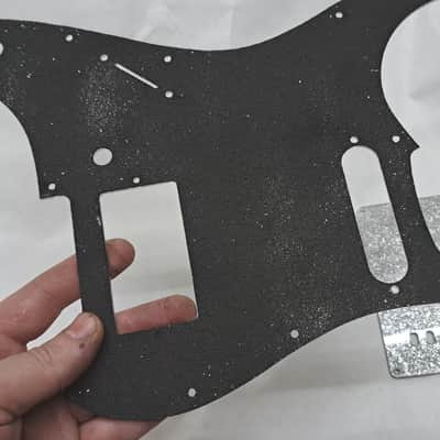 Platinum Silver Sparkle Glitter HXS HS pickguard + trem cover set Fits Fender Strat Stratocaster image 8