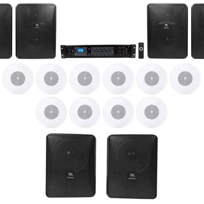 JBL Restaurant Kit 6-Zone Amp+6) Foreground Wall+10) Background Ceiling Speakers image 22
