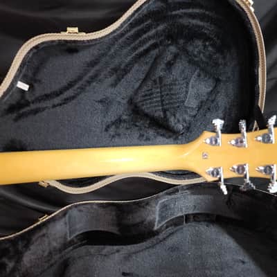 Hagstrom HJ500 Natural Gloss Hollow Body Electric Guitar – Jazz Archtop – Dual Humbuckers – Hardshell Case 2000s - 2010s - Natural Gloss Top with Dark Figured Back & Sides image 15