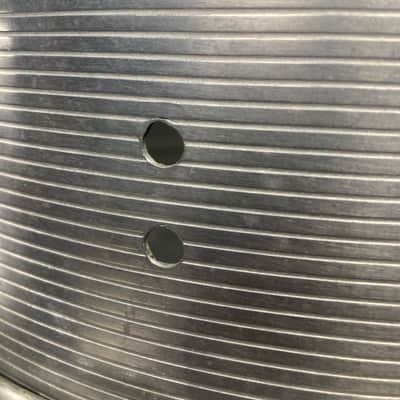 Slingerland - 5x14" No. 140, 10-Lug Aluminum Snare Drum with Rapid Strainer 1970s - Ribbed Aluminum. Engraved Hoops! image 11