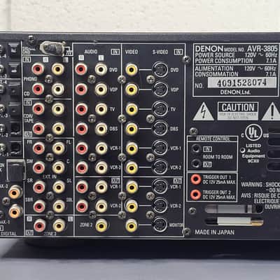 Denon AVR-3805 AV Surround Receiver - 7.1 Channel 120 full-range watts No Remote - Black image 8