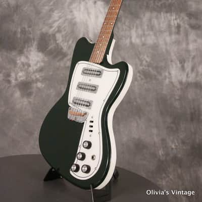 original 1967 Danelectro SLIMLINE DANE B3N 12-string DARK GREEN!!! image 5