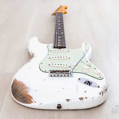 Fender Custom Shop 1961 Stratocaster Heavy Relic Aged Olympic White image 9