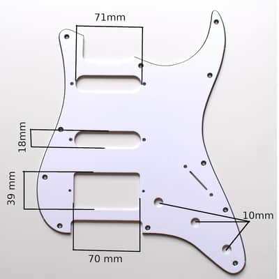 Black Stratocaster SSH Pickguard, 3ply 11holes image 4