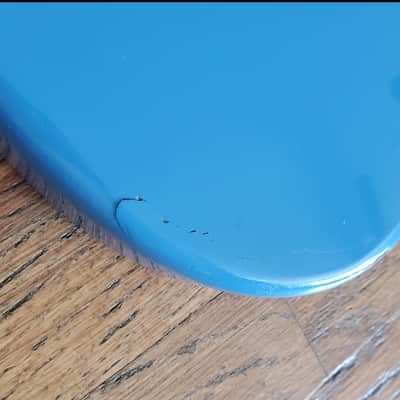 Unknown brand MINI P-bass guitar body - Aqua blue image 3