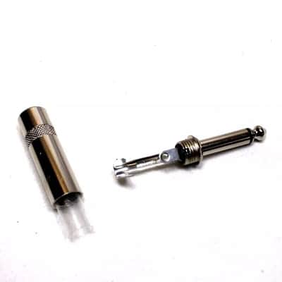 (2) Two Genuine REAN by NEUTRIK NYS224 Mono 1/4" Cable Mount Jack Nickel Plated image 3