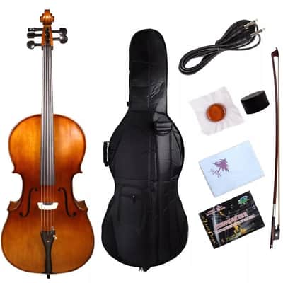 New 5 String Electric Cello 4/4 Maple / Spruce Wood with Case and Accessories image 1