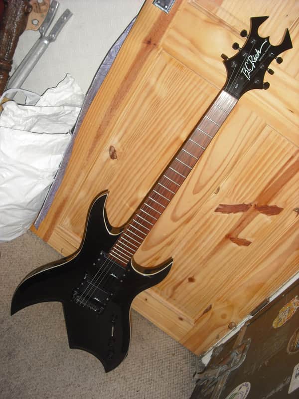 B.C. Rich Bich Special Edition electric guitar black white binding image 1