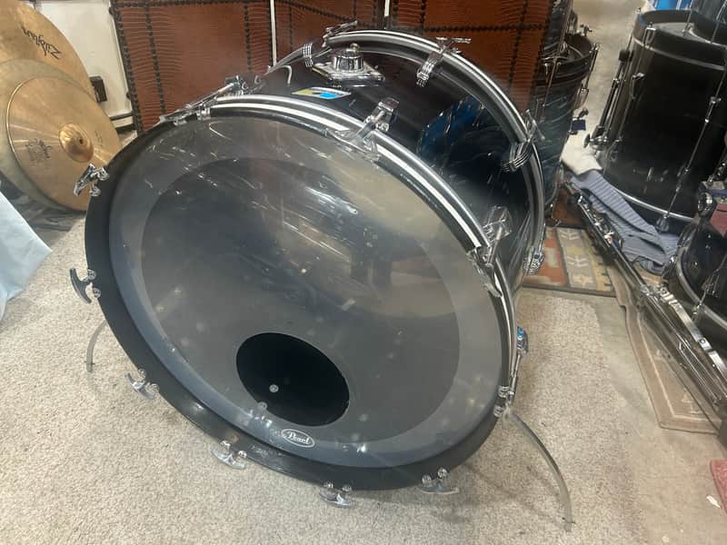 Ludwig 14" deep X 22" head Vistalite Bass Drum (11285-1236) Early 70's - Black Vistalite image 1