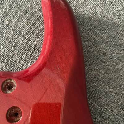 Transparent Red Basswood 5 String PJ Bass Body image 6