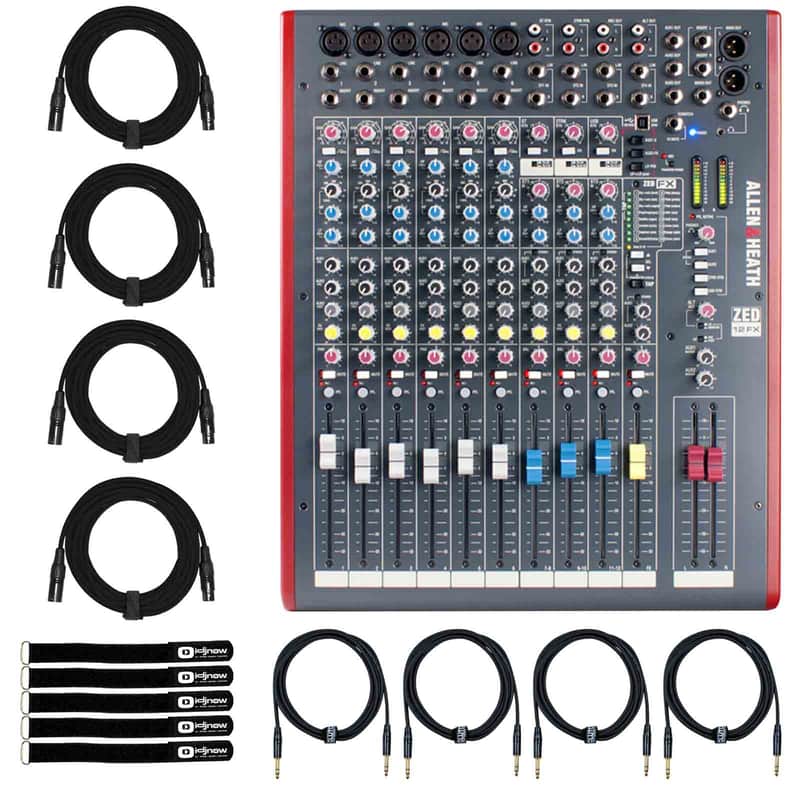 Allen & Heath ZED-12FX Multipurpose FX PA Live Mixer w Effects & Cables image 1