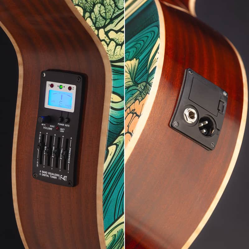 Lindo Mizumi Steel Strings Electro Acoustic Guitar | Side Soundport | Japanese Lake Graphic Art Finish