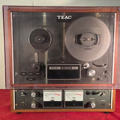 Vintage 1960s TEAC A-4010 1/4" 2-Track Stereo Reel-To-Reel Tape Deck w/ Plastic Cover & Extra Scotch Reel image 18