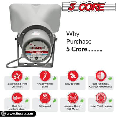 5 CORE 10 x 6 Inch PA Speaker System Outdoor Loudspeaker System 20W Power Horns Waterproof Weatherproof 8 Ohm PA Speaker for Ice Cream Truck Car-1 PC image 9