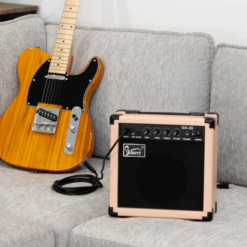 Glarry 20W GB-20 Electric Bass Guitar Amplifier Natural Color image 1
