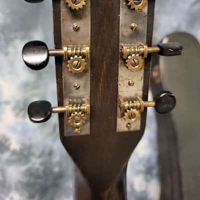 1936 Vintage Prewar Supertone by Harmony F Hole Parlor Guitar All Original Neck Reset Pro Setup Original Soft Shell Case image 10