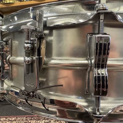 Ludwig No. 404 Acrolite 5x14" 8-Lug Aluminum Snare Drum with Keystone Badge from 1965 image 4