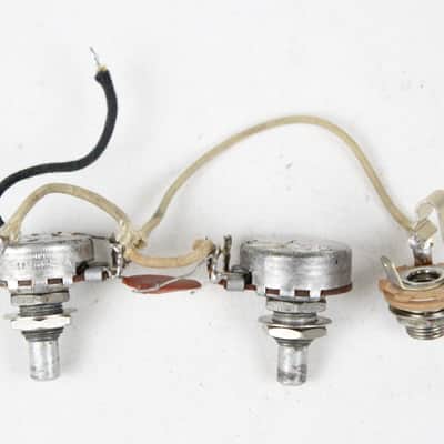 1961 Vintage Fender Telecaster/Mustang/Precision Bass Centralab 250k Pots w/Original Jack USA 1960s Pre-CBS image 8