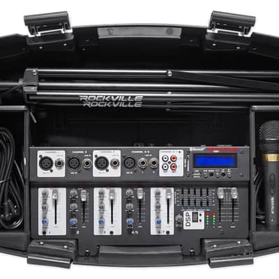Rockville Portable YouTube Karaoke Machine/System w/ Mixer+Stands+(5) Mics image 6