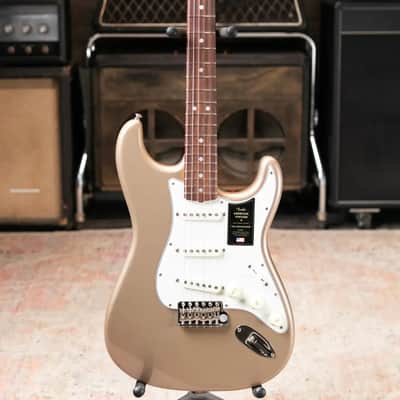 Fender American Vintage II 1965 Stratocaster, Round-Lam Rosewood Fingerboard - Shoreline Gold with Hardshell Case - Used image 3