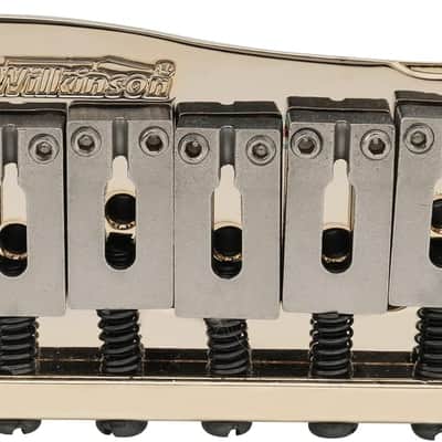WVP-SB 54mm SUS Stainless Steel Saddles 2-Point Guitar Tremolo Bridge with Full Solid Steel Block for Import Strat and Japan Strat, Gold image 3