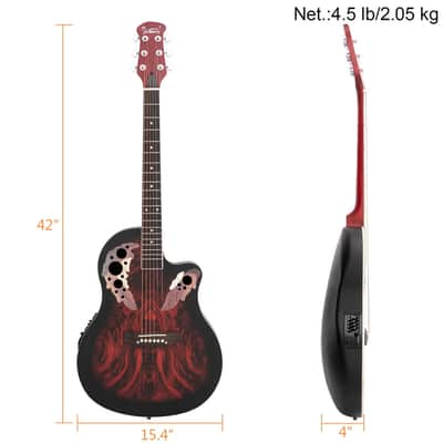 🎸"O" Style Acoustic-Electric Guitar +Soft Case / Gig Bag +Rosewood Fretboard!🎸 image 11